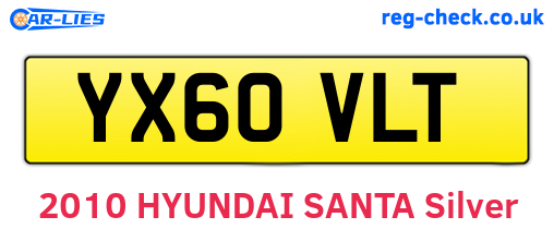 YX60VLT are the vehicle registration plates.