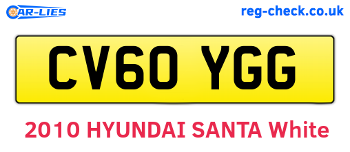 CV60YGG are the vehicle registration plates.
