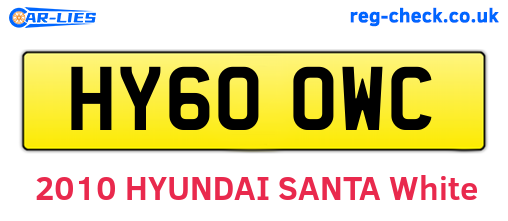 HY60OWC are the vehicle registration plates.
