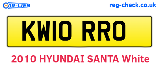 KW10RRO are the vehicle registration plates.