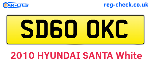 SD60OKC are the vehicle registration plates.