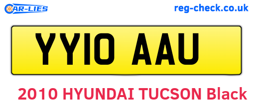 YY10AAU are the vehicle registration plates.
