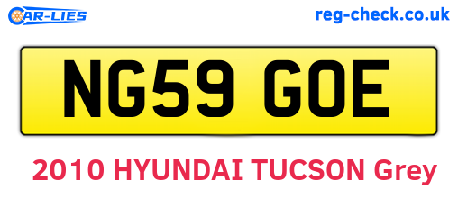 NG59GOE are the vehicle registration plates.