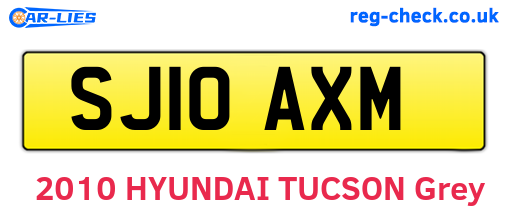SJ10AXM are the vehicle registration plates.
