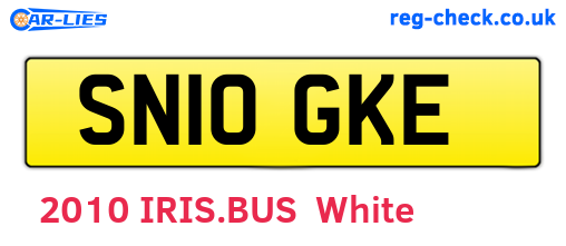 SN10GKE are the vehicle registration plates.