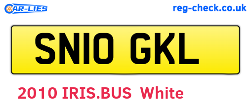 SN10GKL are the vehicle registration plates.