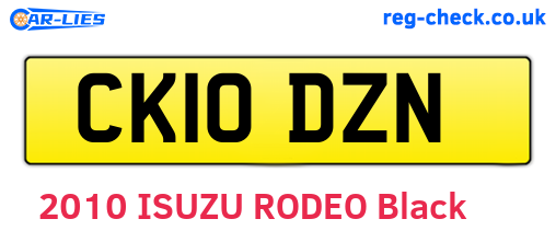 CK10DZN are the vehicle registration plates.