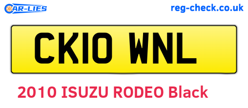 CK10WNL are the vehicle registration plates.