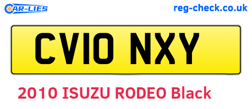 CV10NXY are the vehicle registration plates.