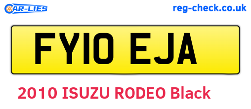 FY10EJA are the vehicle registration plates.
