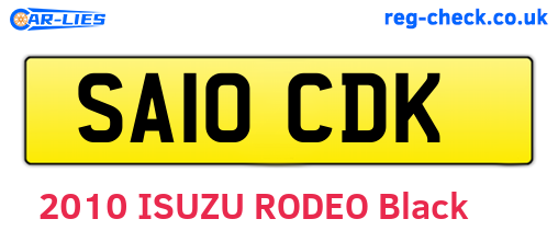 SA10CDK are the vehicle registration plates.