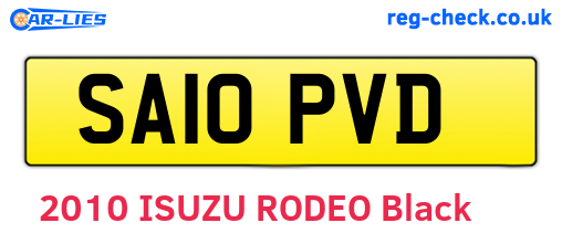 SA10PVD are the vehicle registration plates.
