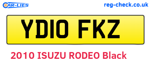 YD10FKZ are the vehicle registration plates.