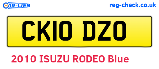 CK10DZO are the vehicle registration plates.