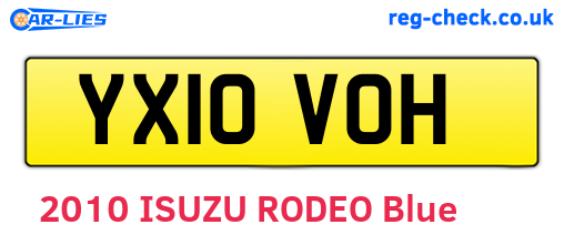 YX10VOH are the vehicle registration plates.