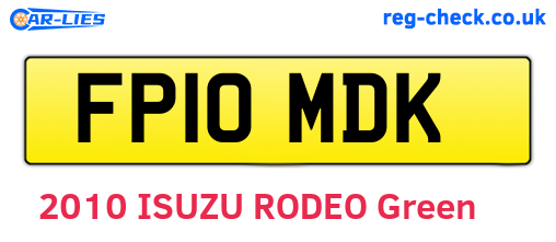 FP10MDK are the vehicle registration plates.