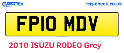 FP10MDV are the vehicle registration plates.