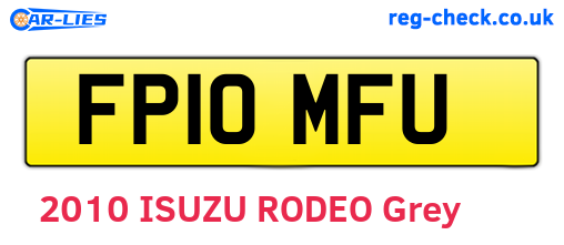 FP10MFU are the vehicle registration plates.