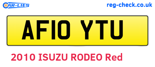 AF10YTU are the vehicle registration plates.