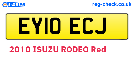 EY10ECJ are the vehicle registration plates.
