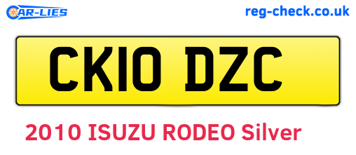 CK10DZC are the vehicle registration plates.