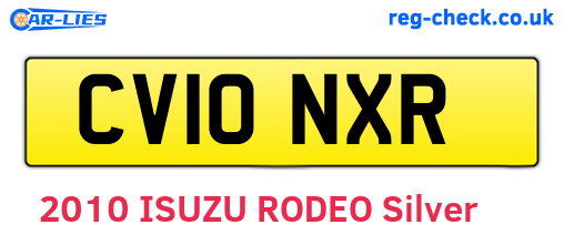 CV10NXR are the vehicle registration plates.