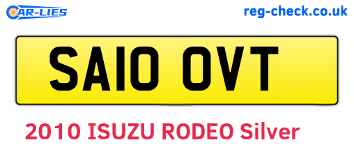 SA10OVT are the vehicle registration plates.