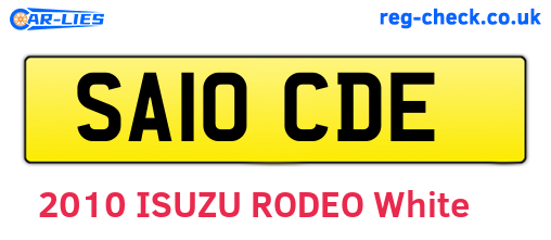 SA10CDE are the vehicle registration plates.