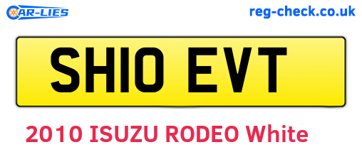 SH10EVT are the vehicle registration plates.