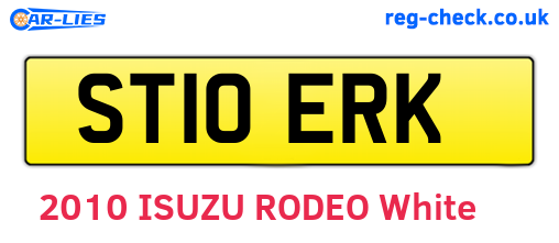 ST10ERK are the vehicle registration plates.