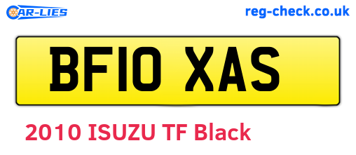 BF10XAS are the vehicle registration plates.