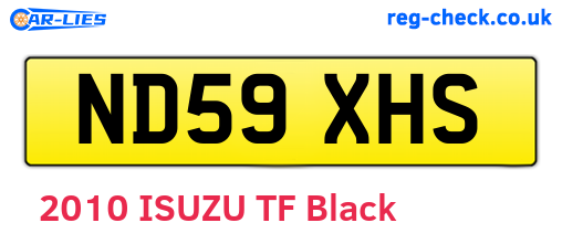 ND59XHS are the vehicle registration plates.