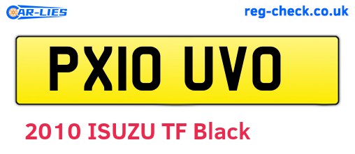 PX10UVO are the vehicle registration plates.