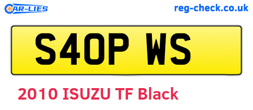 S40PWS are the vehicle registration plates.
