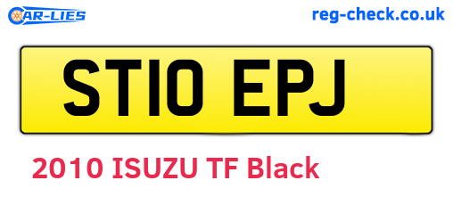 ST10EPJ are the vehicle registration plates.