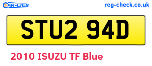 STU294D are the vehicle registration plates.