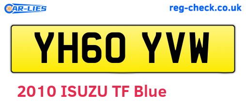 YH60YVW are the vehicle registration plates.
