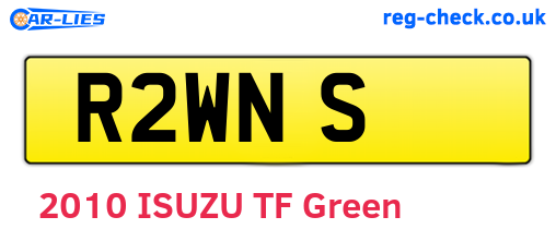 R2WNS are the vehicle registration plates.