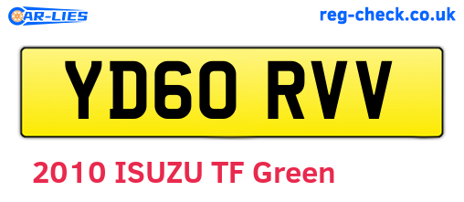 YD60RVV are the vehicle registration plates.