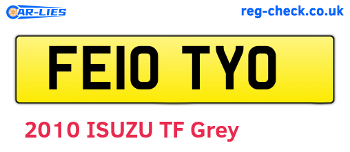 FE10TYO are the vehicle registration plates.
