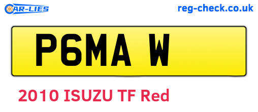 P6MAW are the vehicle registration plates.