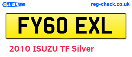 FY60EXL are the vehicle registration plates.