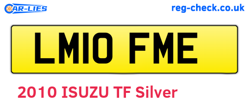 LM10FME are the vehicle registration plates.