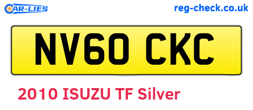 NV60CKC are the vehicle registration plates.