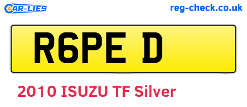 R6PED are the vehicle registration plates.