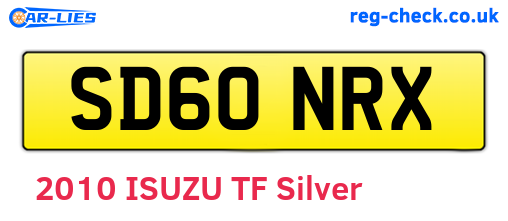 SD60NRX are the vehicle registration plates.