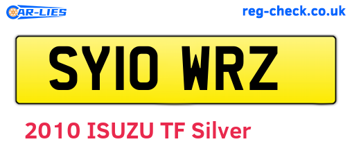 SY10WRZ are the vehicle registration plates.