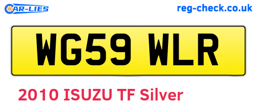 WG59WLR are the vehicle registration plates.