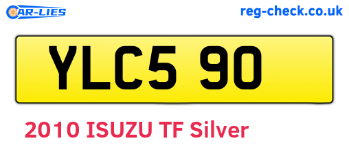 YLC590 are the vehicle registration plates.