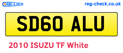 SD60ALU are the vehicle registration plates.